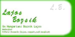 lajos bozsik business card